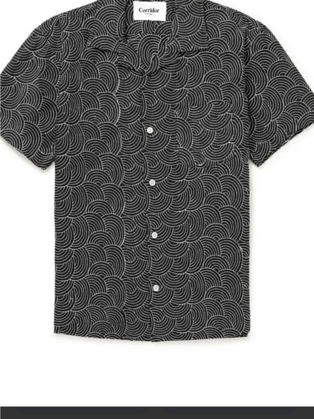 Corridor mind spin Black Patterned Short-Sleeve Shirt XXL cotton